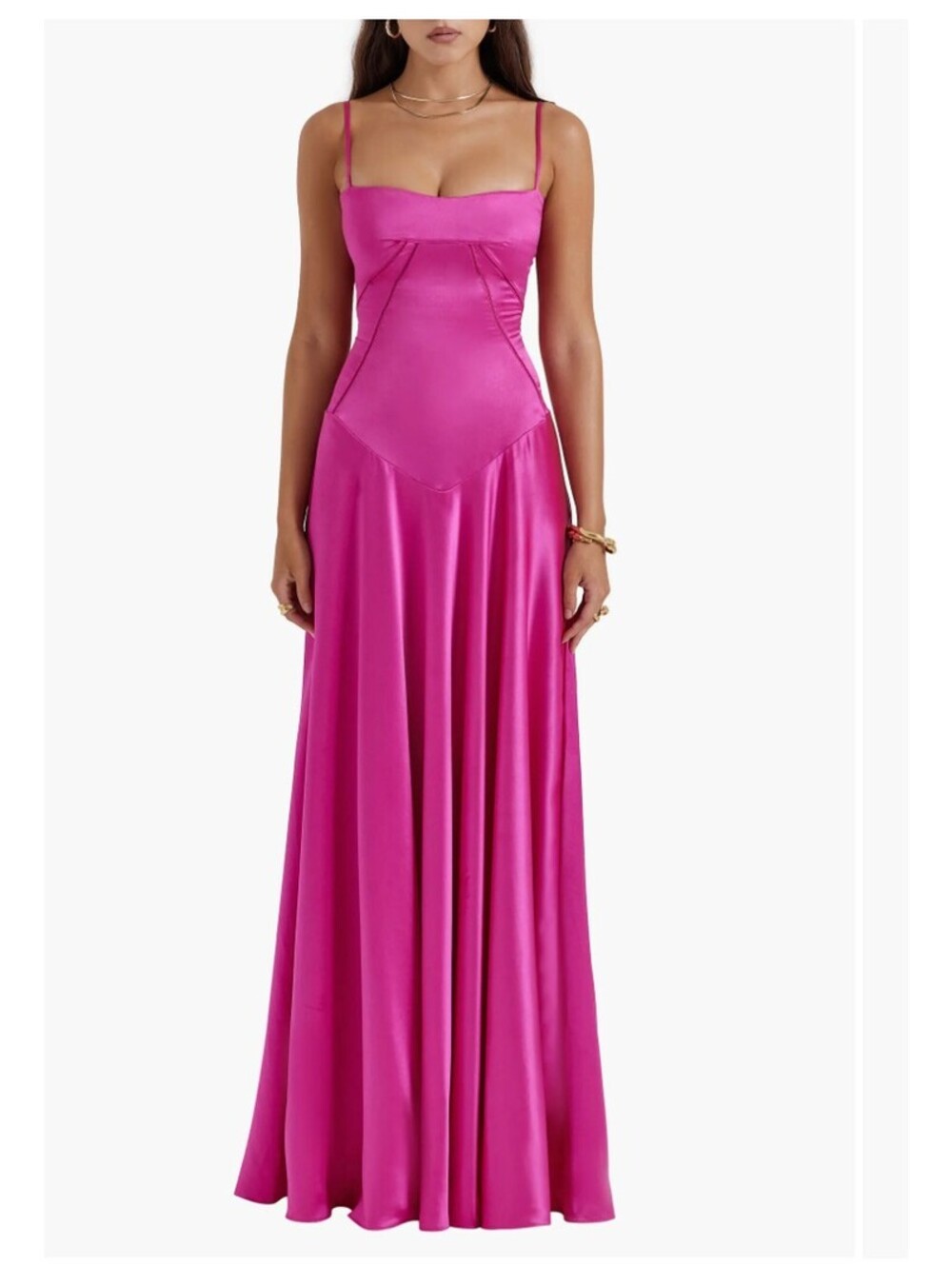 Anabella Lace-Up Satin Gown HOUSE OF CB
